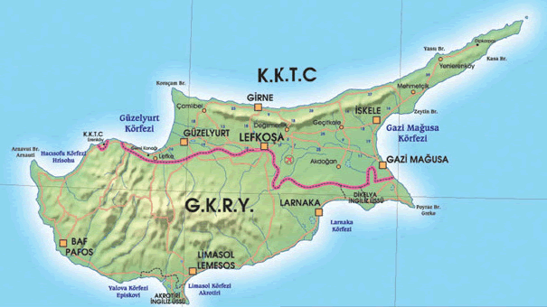 nordlich zypern karte